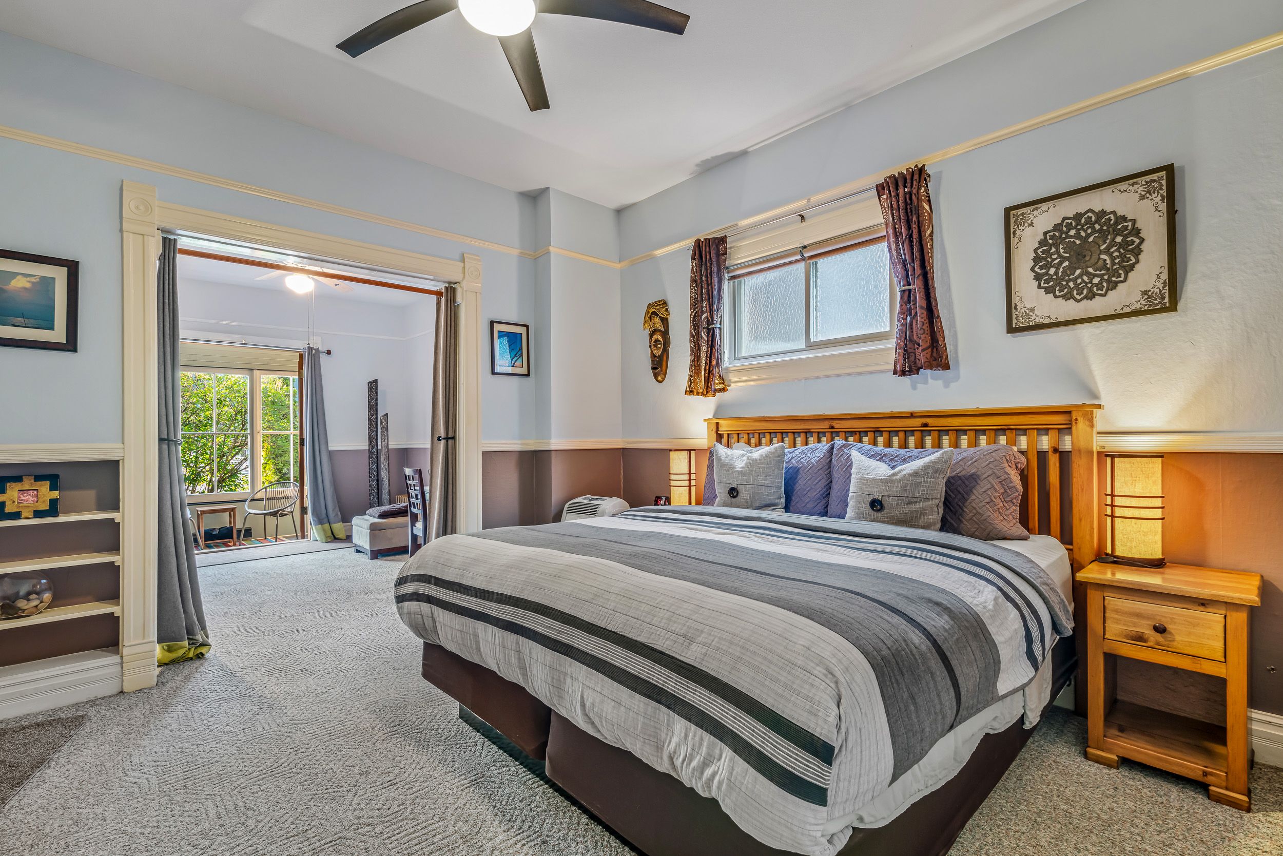 Willow suite, bed through living room